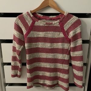 Bershka Stripped Sweater White Pink S